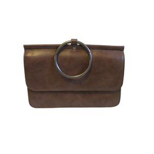 *JOY SUSAN Brown Aria Ring Clutch Bag Convertible to 3-Way